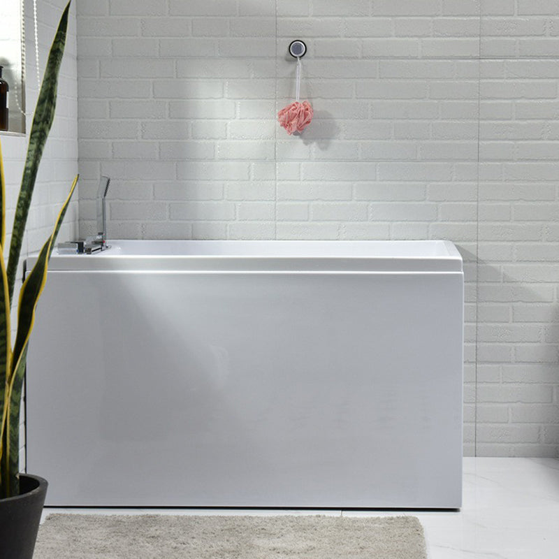 Modern Stand Alone White Bath Acrylic Rectangular Soaking Bathtub