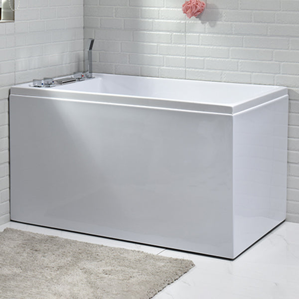 Modern Stand Alone White Bath Acrylic Rectangular Soaking Bathtub