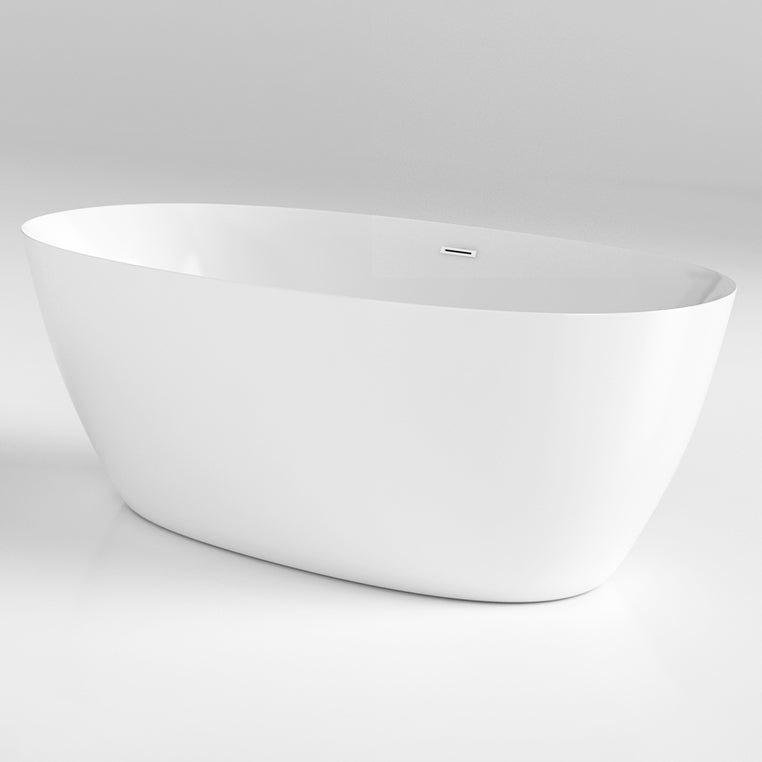 Modern Oval Bathtub Freestanding Acrylic Soaking Back to Wall Bath