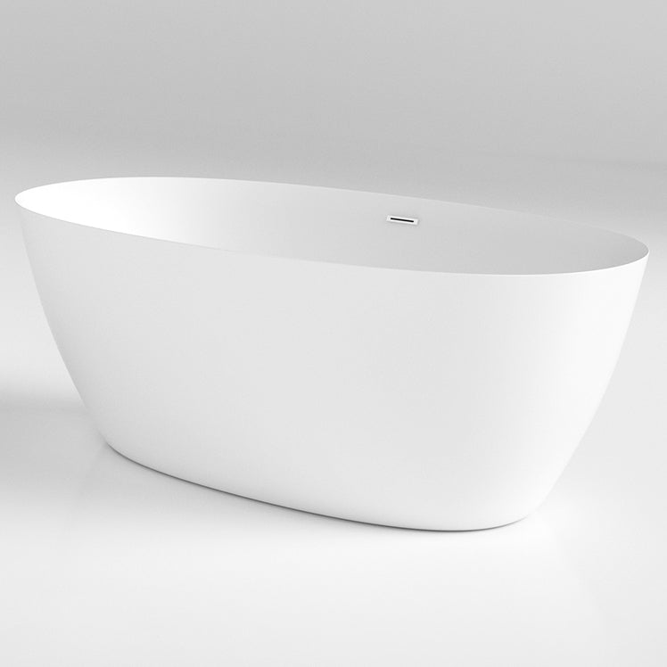 Modern Oval Bathtub Freestanding Acrylic Soaking Back to Wall Bath