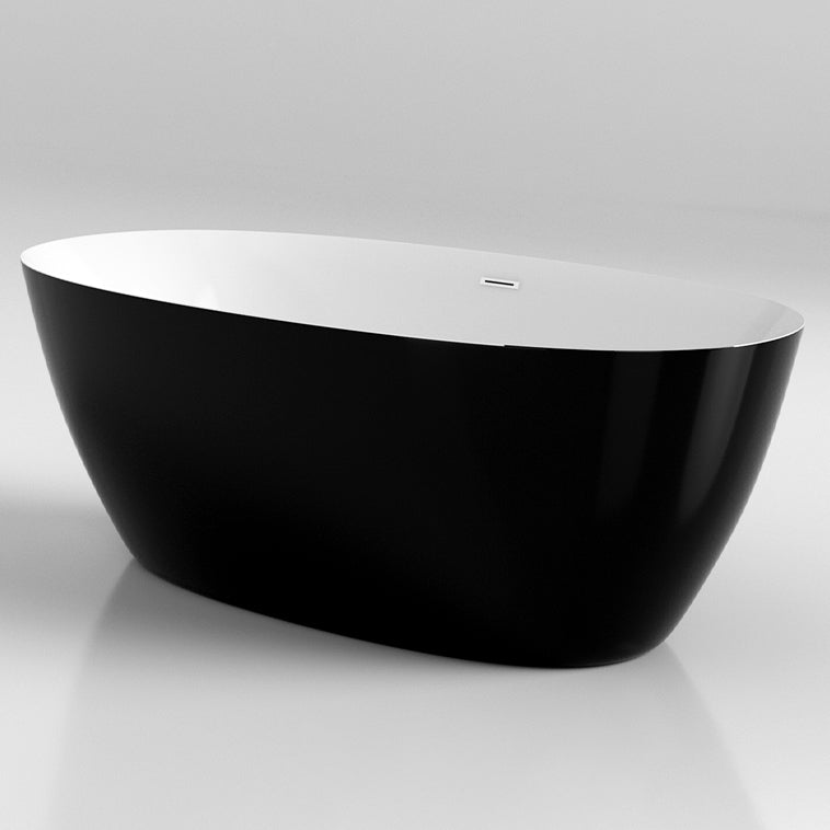 Modern Oval Bathtub Freestanding Acrylic Soaking Back to Wall Bath