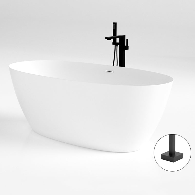 Modern Oval Bathtub Freestanding Acrylic Soaking Back to Wall Bath