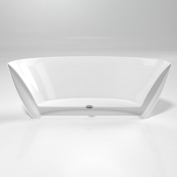 Modern Oval Bathtub Freestanding Acrylic Soaking Back to Wall Bath