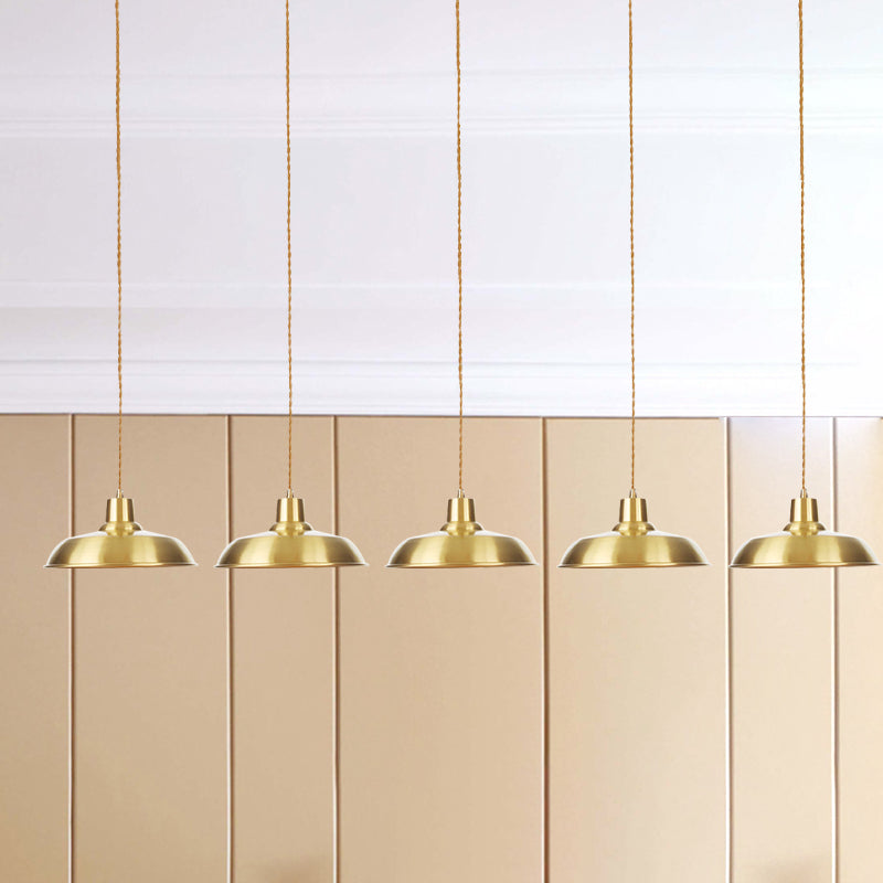 Fienile a lampadario multipla in oro metallico in oro