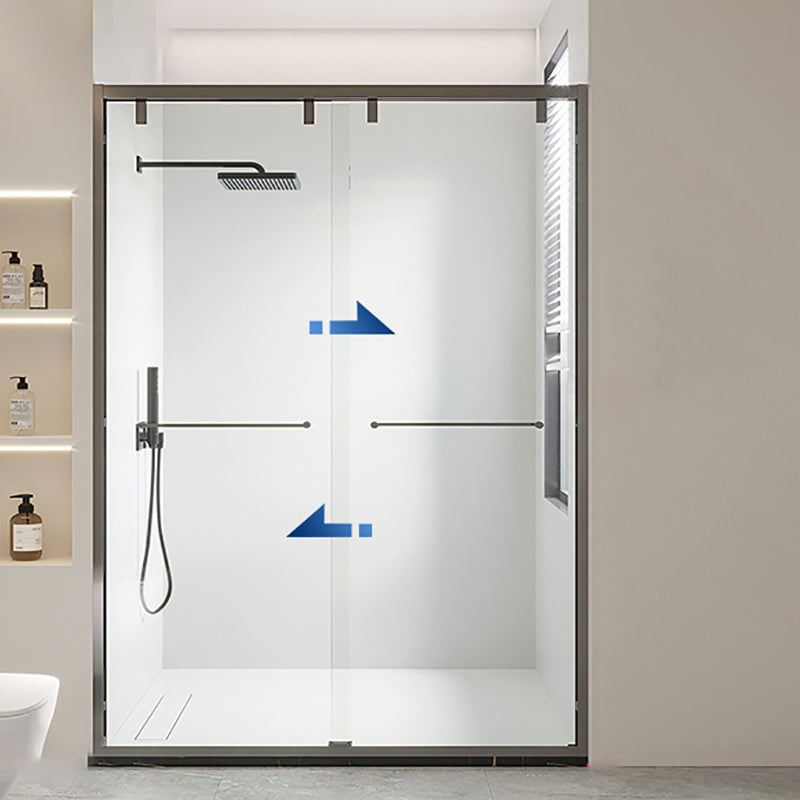 Double Sliding Shower Doors Semi-Frameless Clear Shower Door