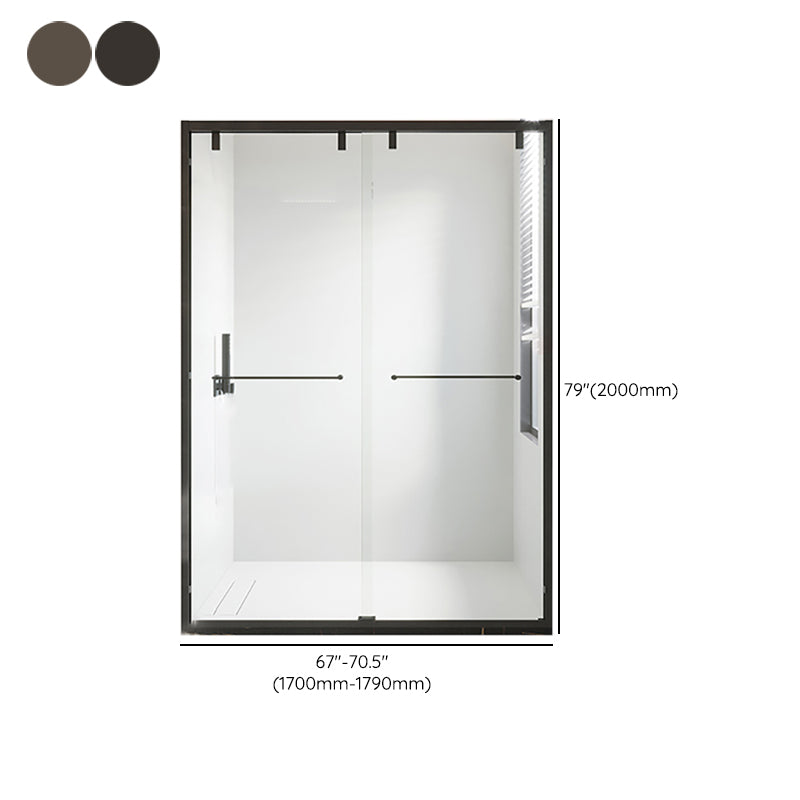 Double Sliding Shower Doors Semi-Frameless Clear Shower Door