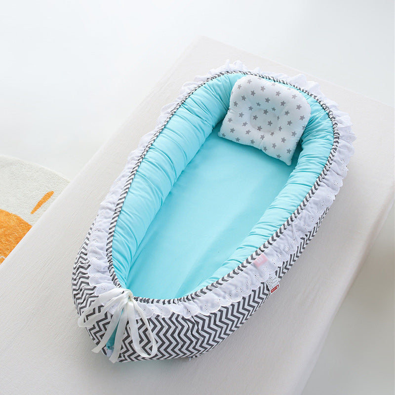 Portable Fabric Crib Cradle Foldable Oval Moses Basket for Newborn