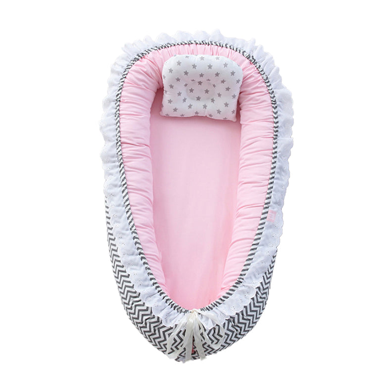 Portable Fabric Crib Cradle Foldable Oval Moses Basket for Newborn