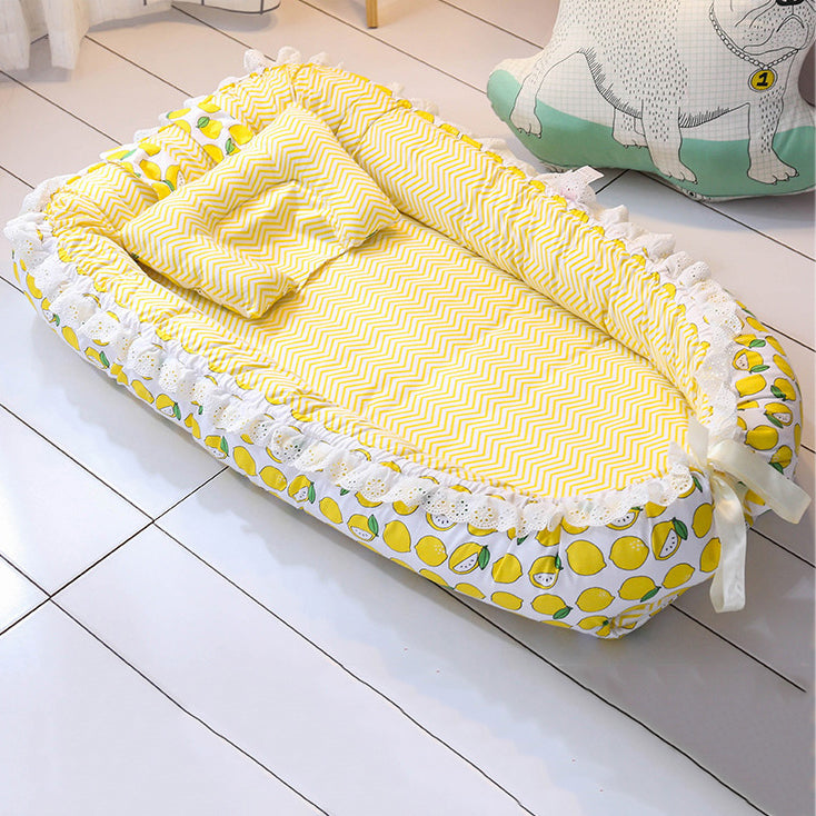 Portable Fabric Crib Cradle Foldable Oval Moses Basket for Newborn