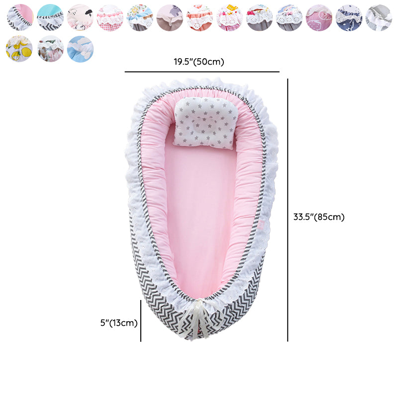 Portable Fabric Crib Cradle Foldable Oval Moses Basket for Newborn