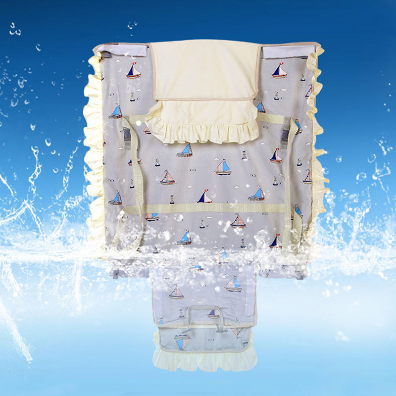 Portable Gliding Bassinet Purple Oval Crib Cradle with Upholstered for Baby