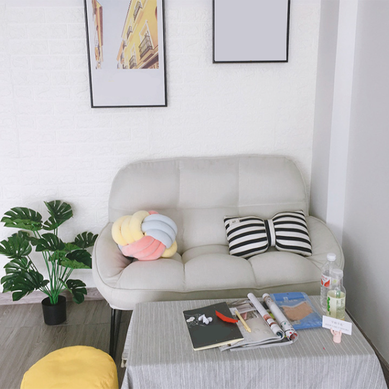 Flared Arm Fabric Simple Sofa Scandinavian Biscuit Back Loveseat