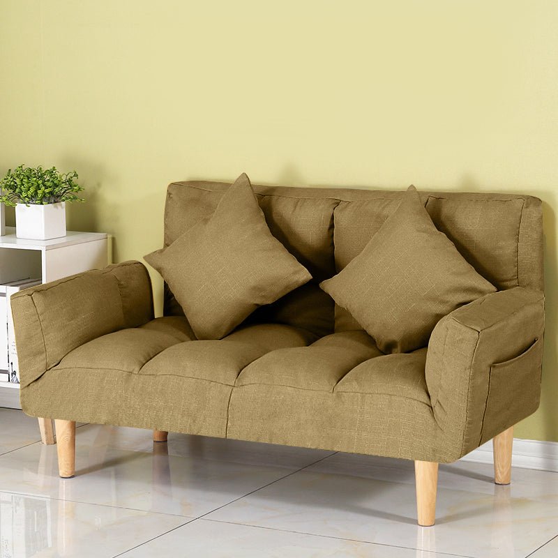 Fabric Adjustable Sleeper Sofa Biscuit Back 47.6" W Flared Arm Loveseat