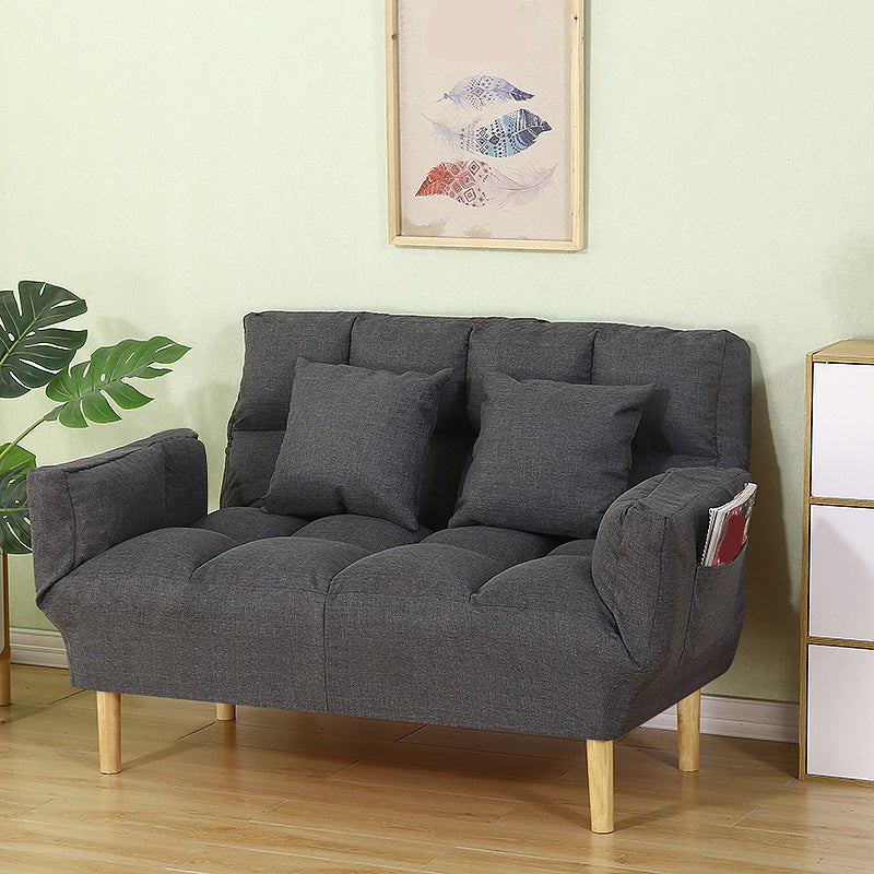 Fabric Adjustable Sleeper Sofa Biscuit Back 47.6" W Flared Arm Loveseat