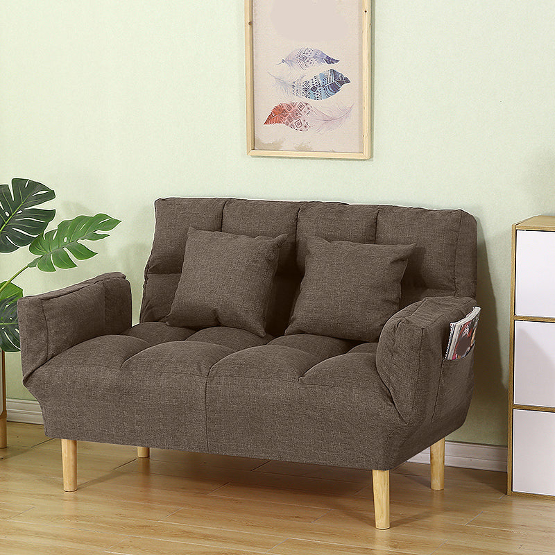 Fabric Adjustable Sleeper Sofa Biscuit Back 47.6" W Flared Arm Loveseat