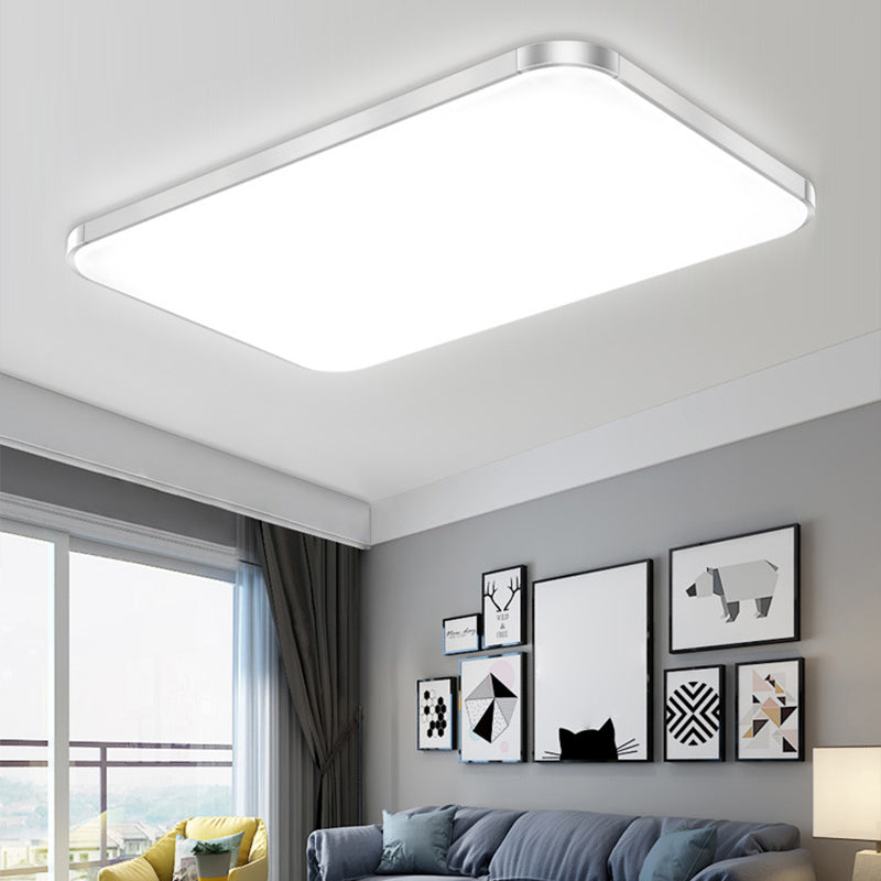 Geometric Flush Mount Contemporary Metal Flush Ceiling Light Fixture in White