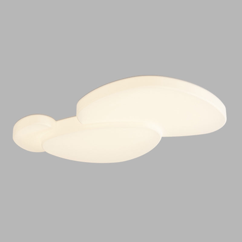 Modern Metal Flush Mount Geometric Shape Ceiling Light with Plastic Shade for Living Room