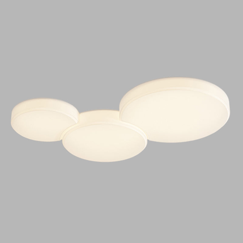 Modern Metal Flush Mount Geometric Shape Ceiling Light with Plastic Shade for Living Room