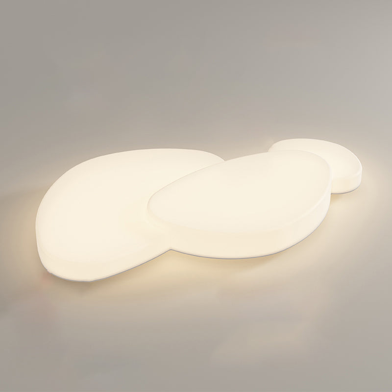 Modern Metal Flush Mount Geometric Shape Ceiling Light with Plastic Shade for Living Room