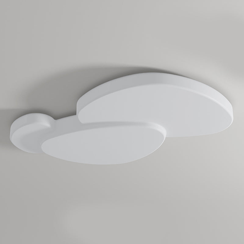 Modern Metal Flush Mount Geometric Shape Ceiling Light with Plastic Shade for Living Room
