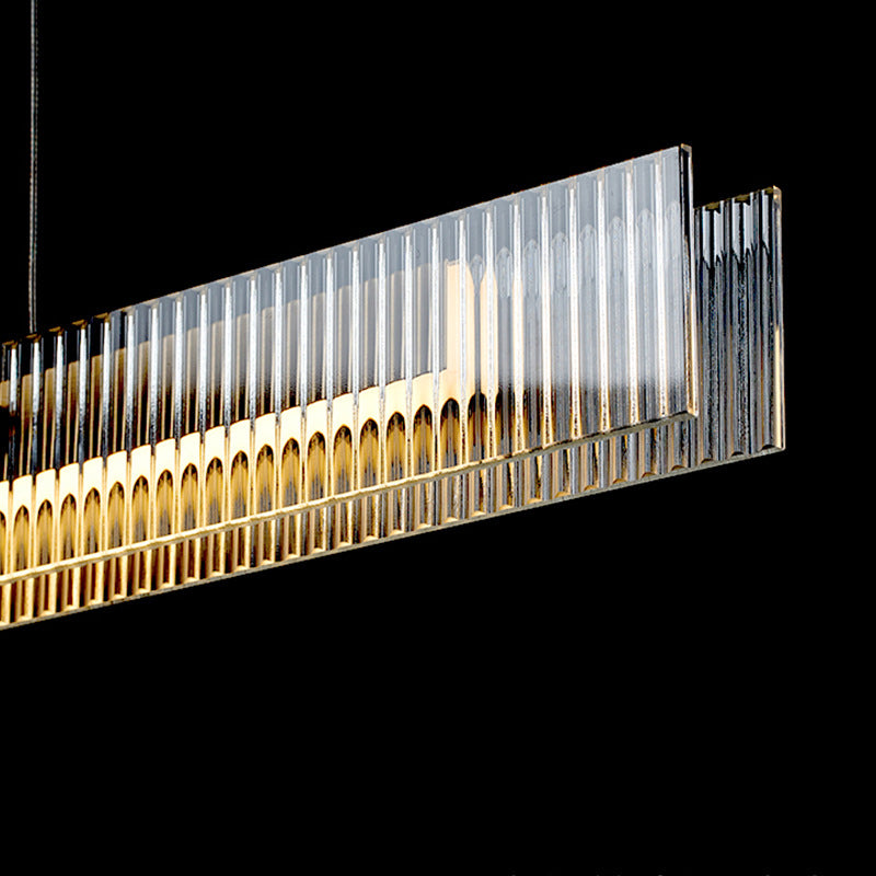 Modern Black/Golden Kitchen Island Lighting Linear LED Island Pendant Lighting