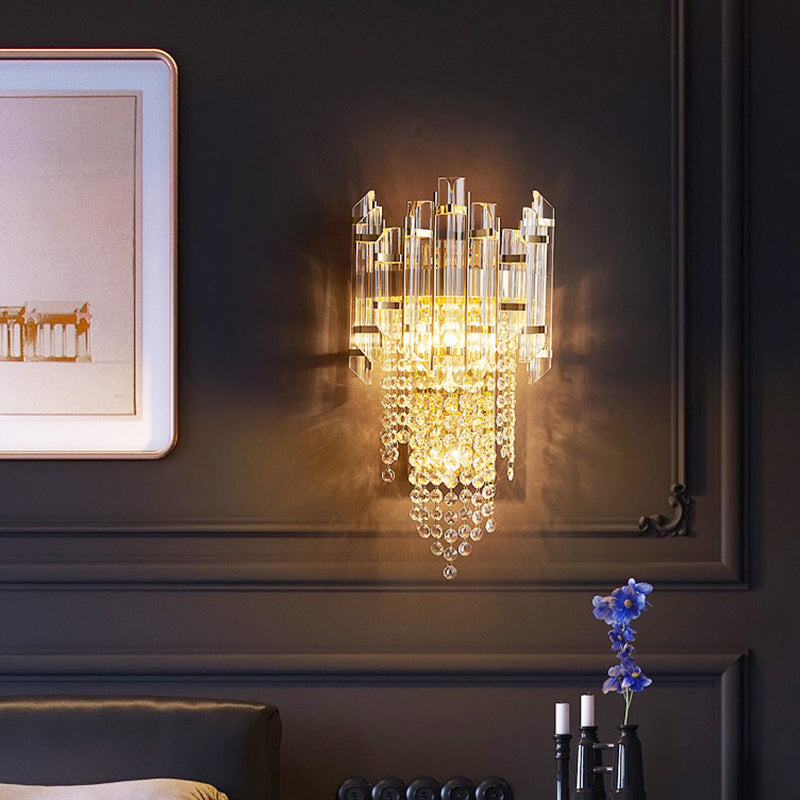 Modern Unique Shade Wall Lighting Crystal Shade Wall Lighting Ideas for Living Room