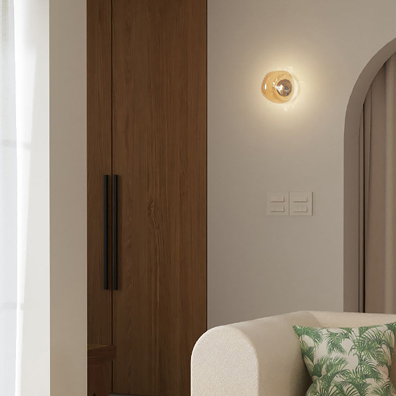 Industrial Glass Globe Shade Wall Lighting Fixtures 1-Light Wall Lamp for Living Room