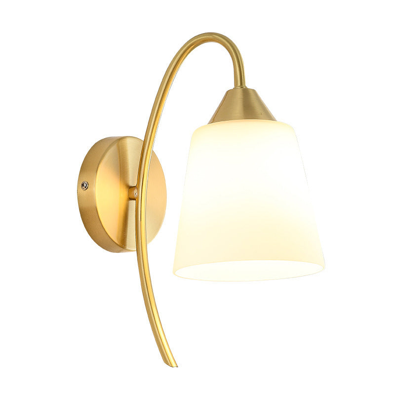 Contemporary Gold Vanity Lighting Glass Wall Light Fixture for Bathroom
