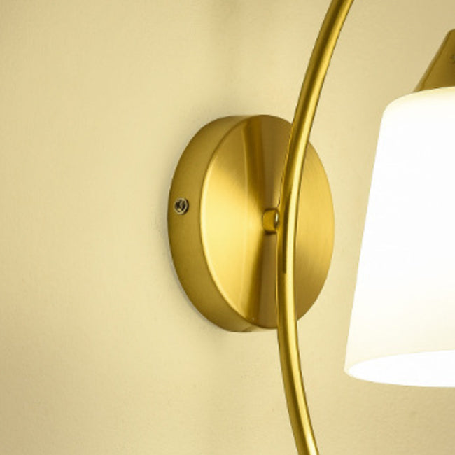 Contemporary Gold Vanity Lighting Glass Wall Light Fixture for Bathroom