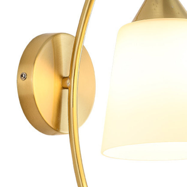 Contemporary Gold Vanity Lighting Glass Wall Light Fixture for Bathroom