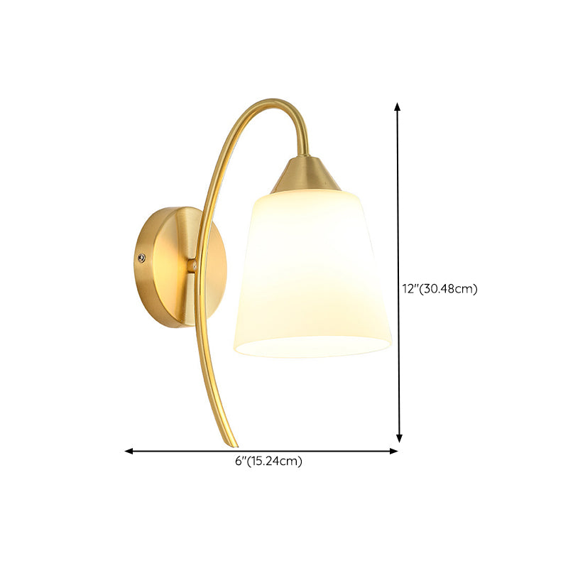 Contemporary Gold Vanity Lighting Glass Wall Light Fixture for Bathroom