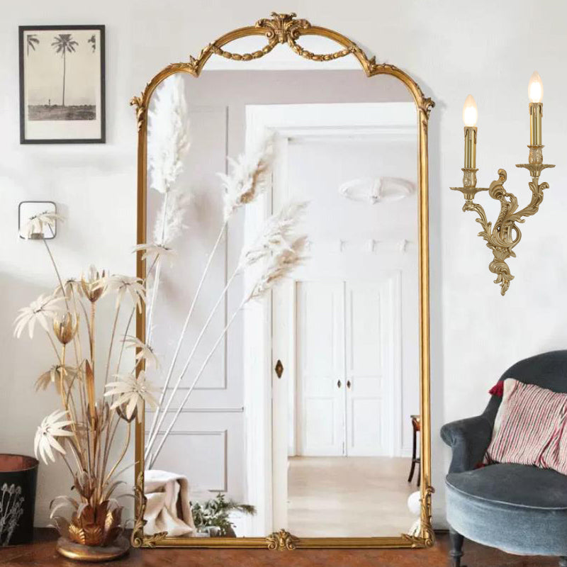 Vintage Vanity Lighting Brass Wall Light Fixture in Gold for Bathroom