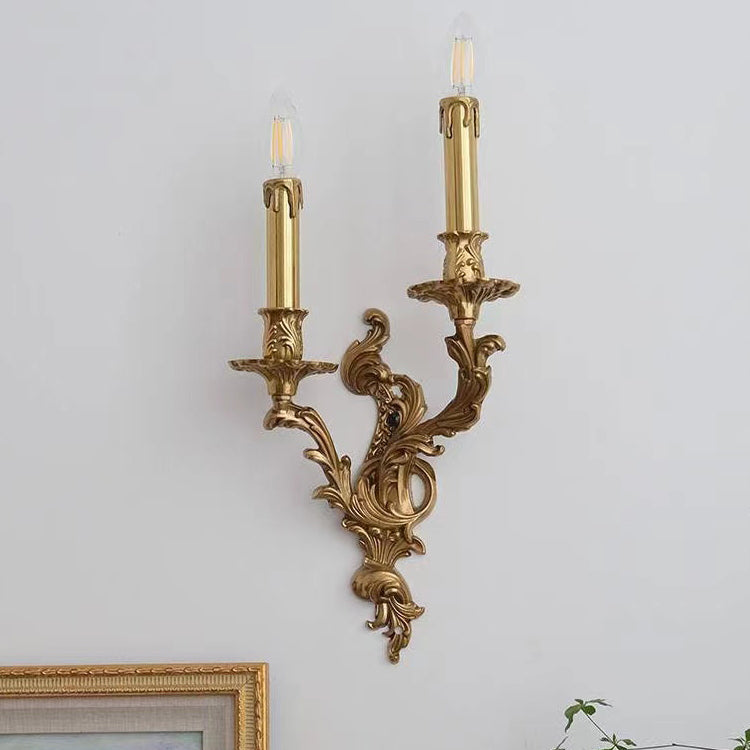 Vintage Vanity Lighting Brass Wall Light Fixture in Gold for Bathroom