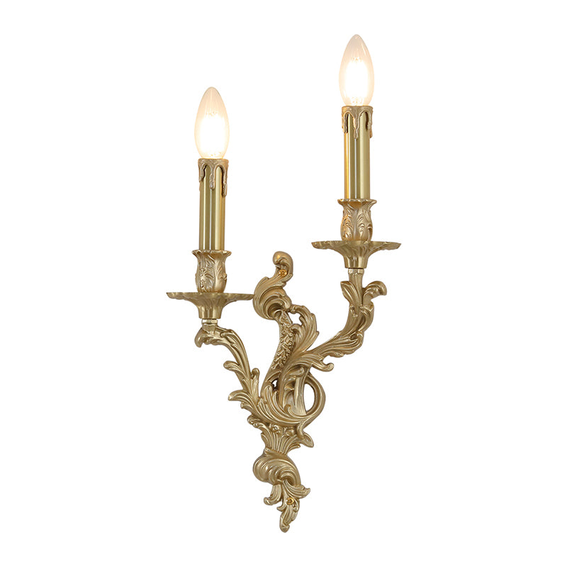 Vintage Vanity Lighting Brass Wall Light Fixture in Gold for Bathroom