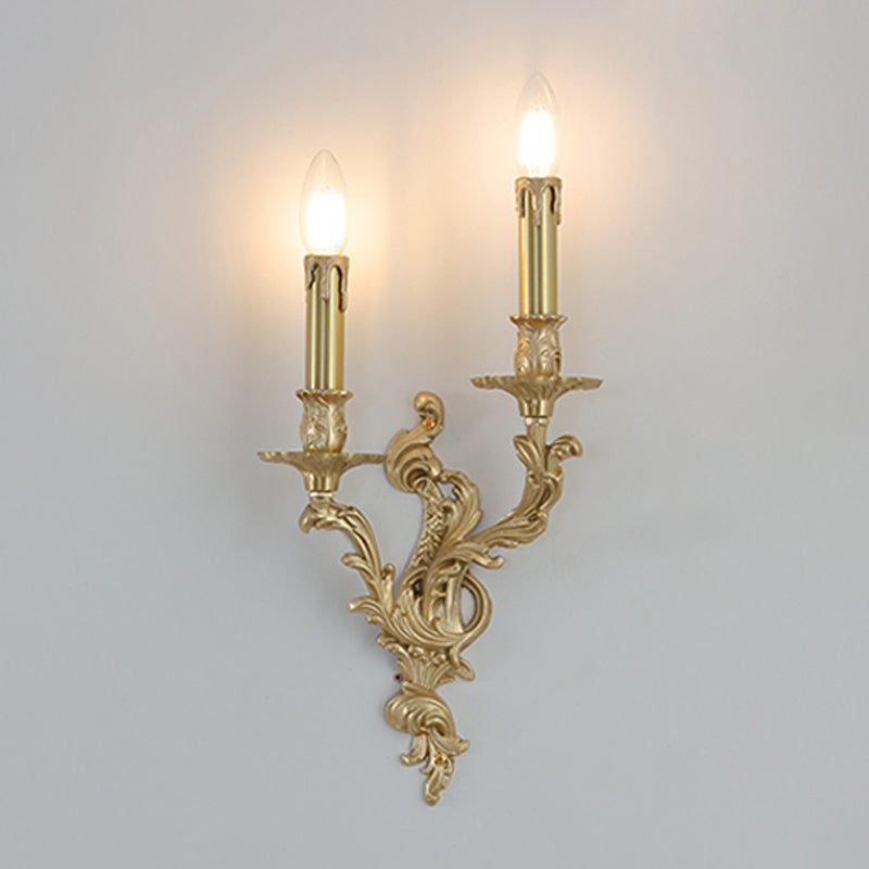 Vintage Vanity Lighting Brass Wall Light Fixture in Gold for Bathroom