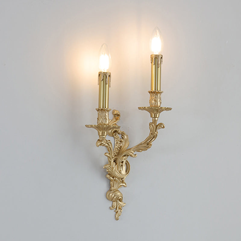 Vintage Vanity Lighting Brass Wall Light Fixture in Gold for Bathroom