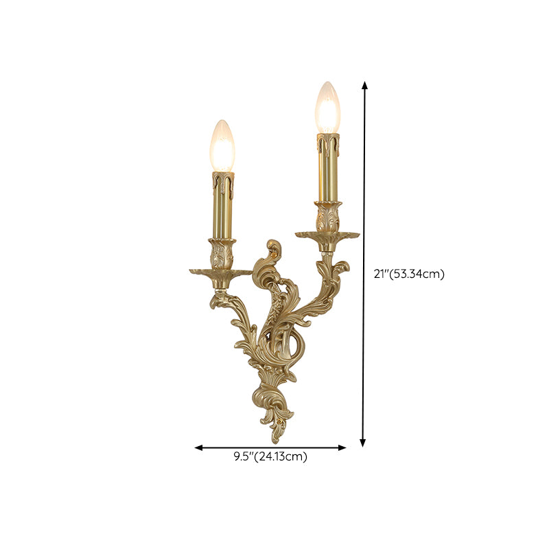 Vintage Vanity Lighting Brass Wall Light Fixture in Gold for Bathroom