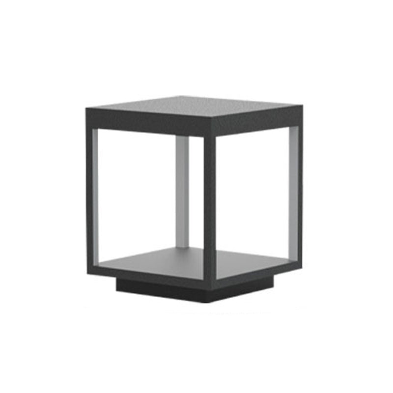 Square Waterproof Lights Outdoor Black Pillar Lamp for Garden
