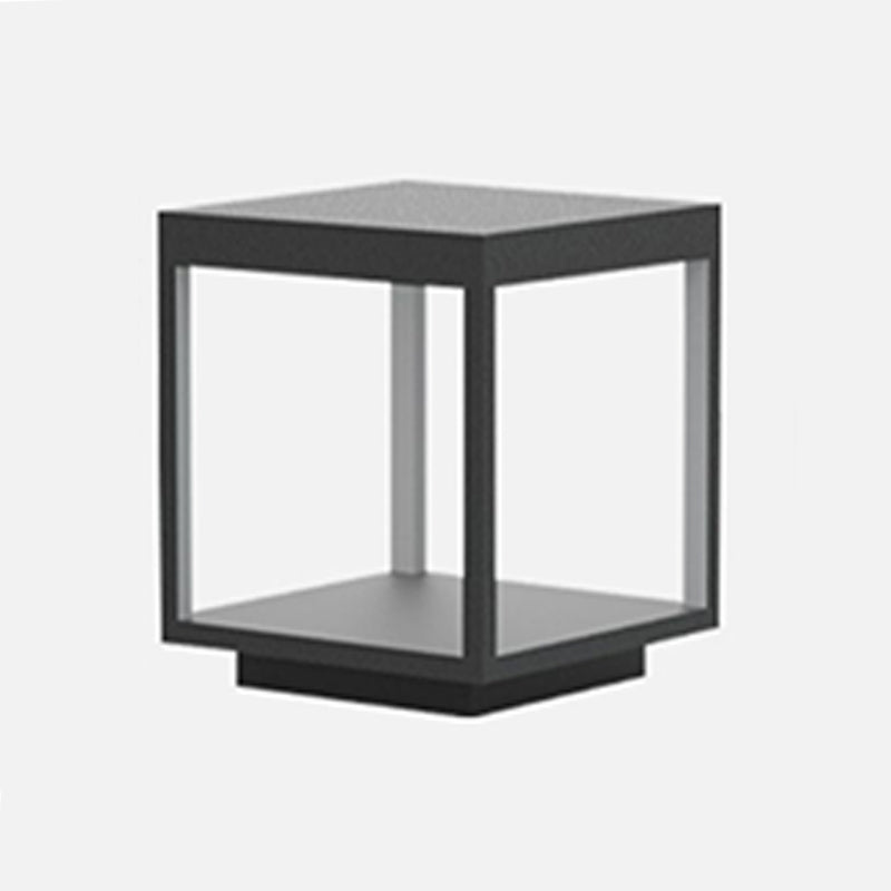Square Waterproof Lights Outdoor Black Pillar Lamp for Garden