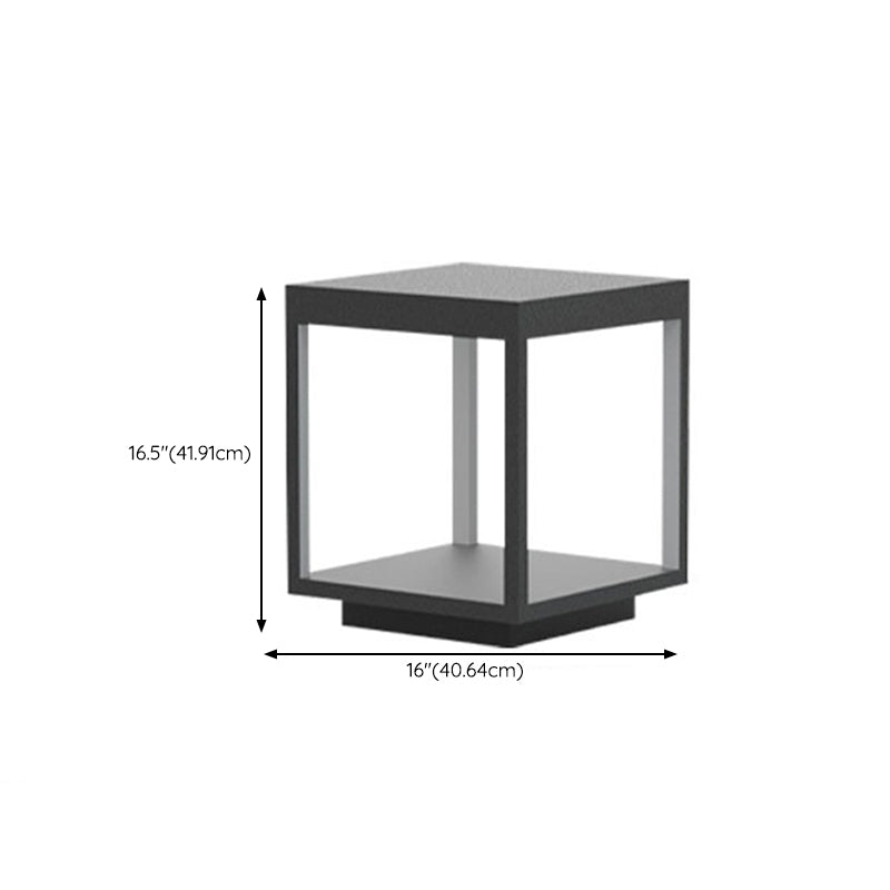 Square Waterproof Lights Outdoor Black Pillar Lamp for Garden