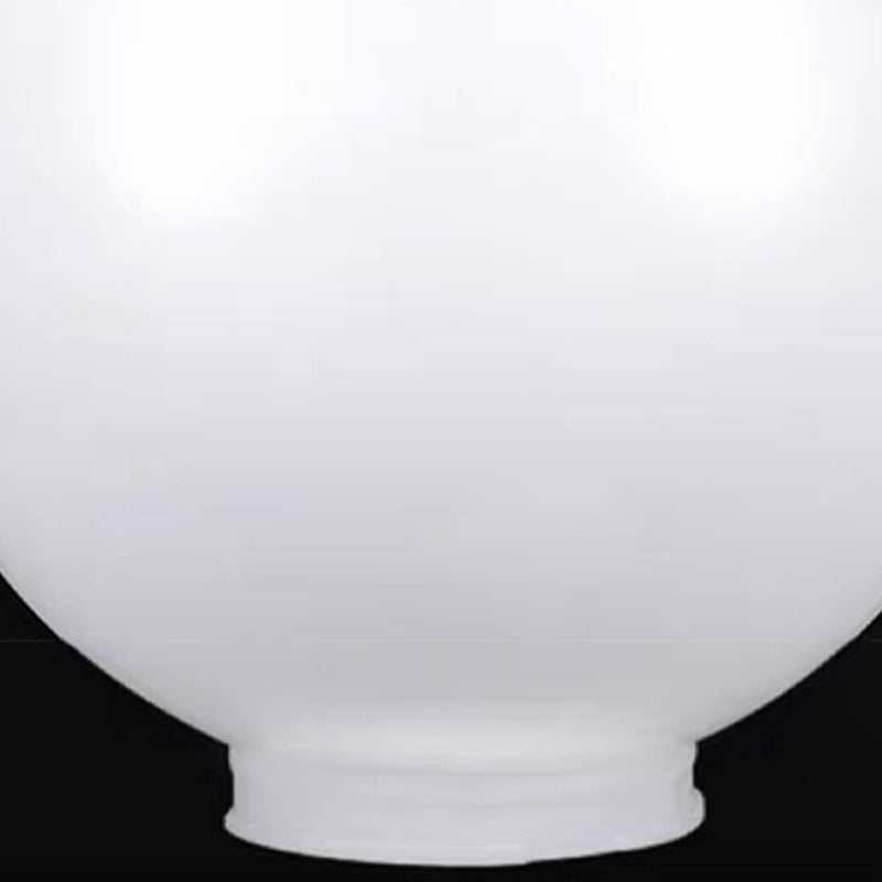 White Globe Outdoor Lights Silver Pillar Lamp with White Shade for Garden