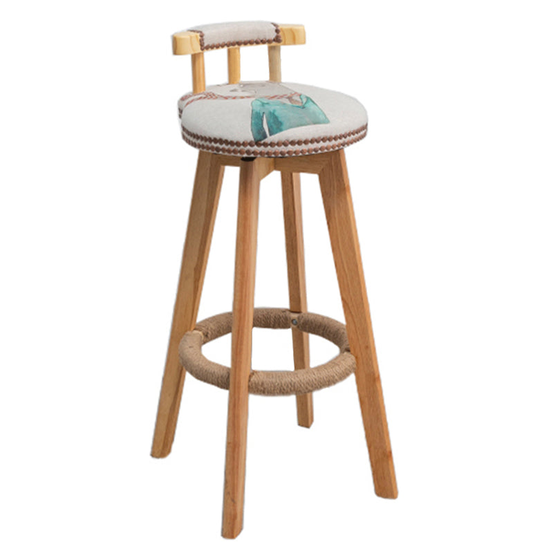 Natural Finish Pub Table Set 1/3 Pieces Bar Set with Wooden Stools