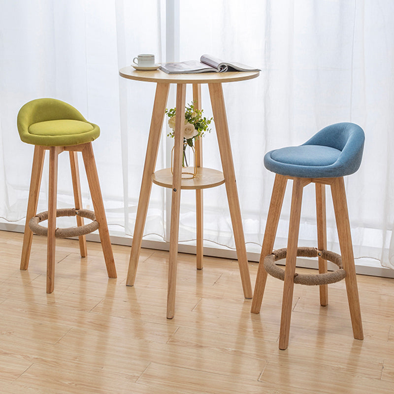 Natural Finish Pub Table Set 1/3 Pieces Bar Set with Wooden Stools