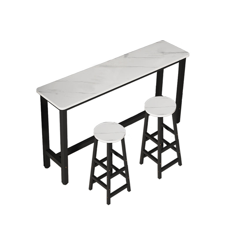 Rectangle Counter Height Pub Set 1/3/4/5/6/7 Pcs Iron Frame Bar Table and Stools