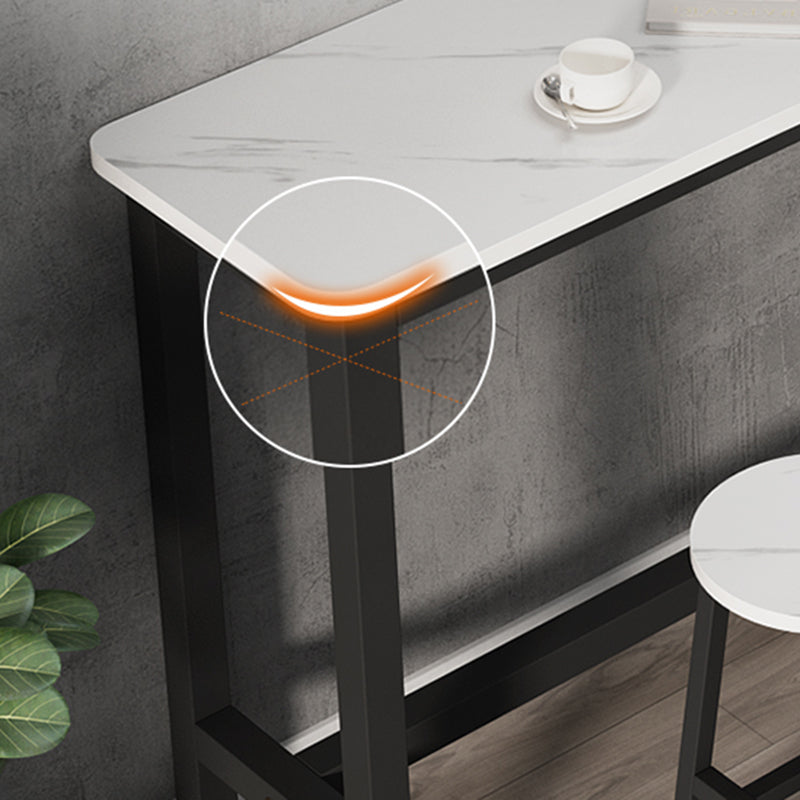 Rectangle Counter Height Pub Set 1/3/4/5/6/7 Pcs Iron Frame Bar Table and Stools