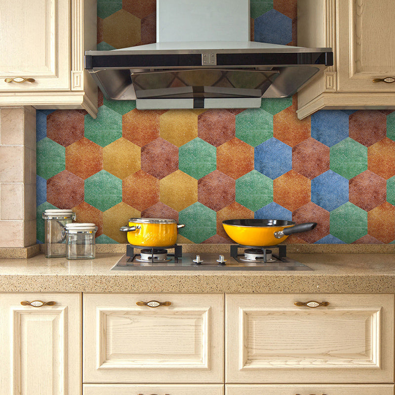 Peel & Stick Tile Stain Resistant Hexagonal Plastic Peel & Stick Tile 20-Pack