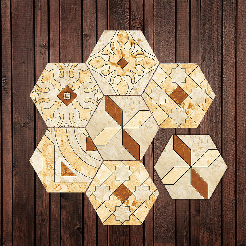 Peel & Stick Tile Stain Resistant Hexagonal Plastic Peel & Stick Tile 20-Pack