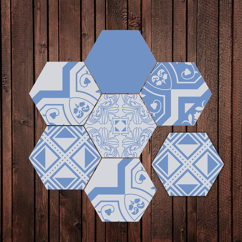 Peel & Stick Tile Stain Resistant Hexagonal Plastic Peel & Stick Tile 20-Pack