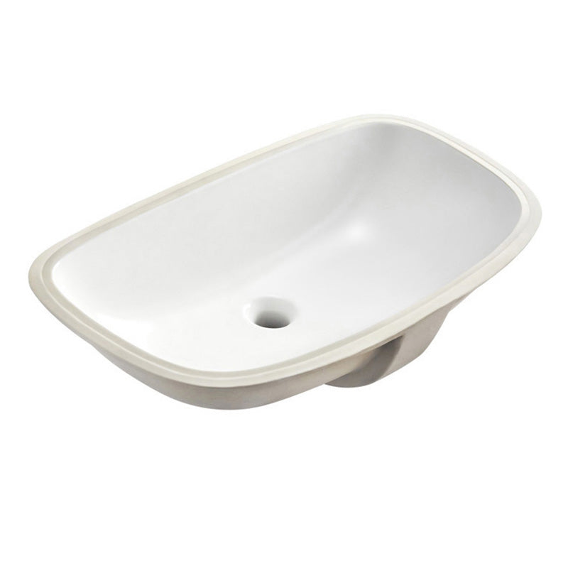 White Porcelain Bathroom Sink with Overflow Vessel Bathroom Sink