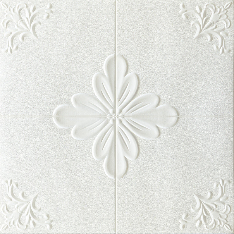 Indoor Home Wall Paneling 3D Floral Print Peel and Stick Waterproof Wall Panel